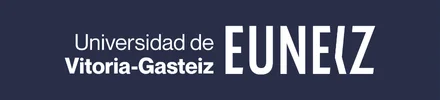 Logotipo de la Universidad de Vitoria-Gasteiz EUNEIZ en fondo azul