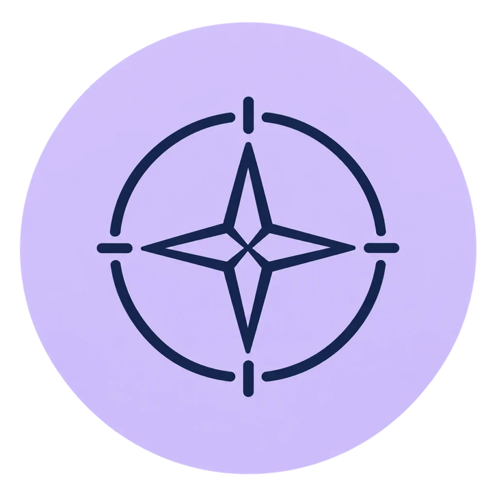 Icono de brújula para praxias, gnosias, cálculo, orientación y emociones