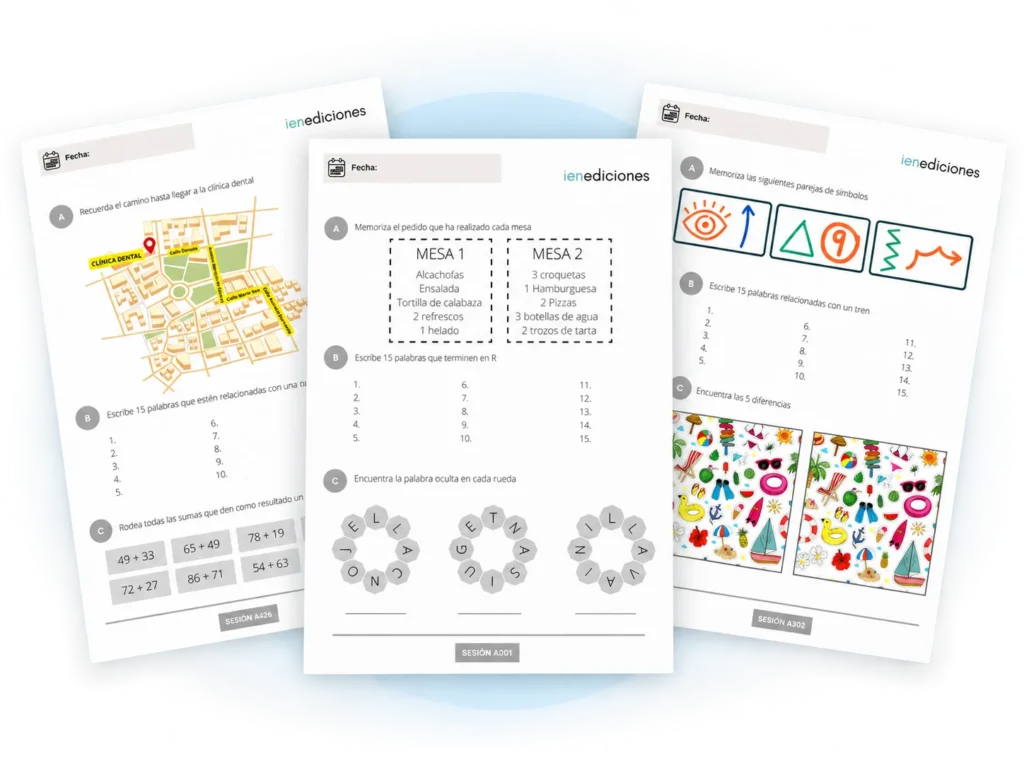 Sesiones completas de estimulación cognitiva incluidas en Cogniplan